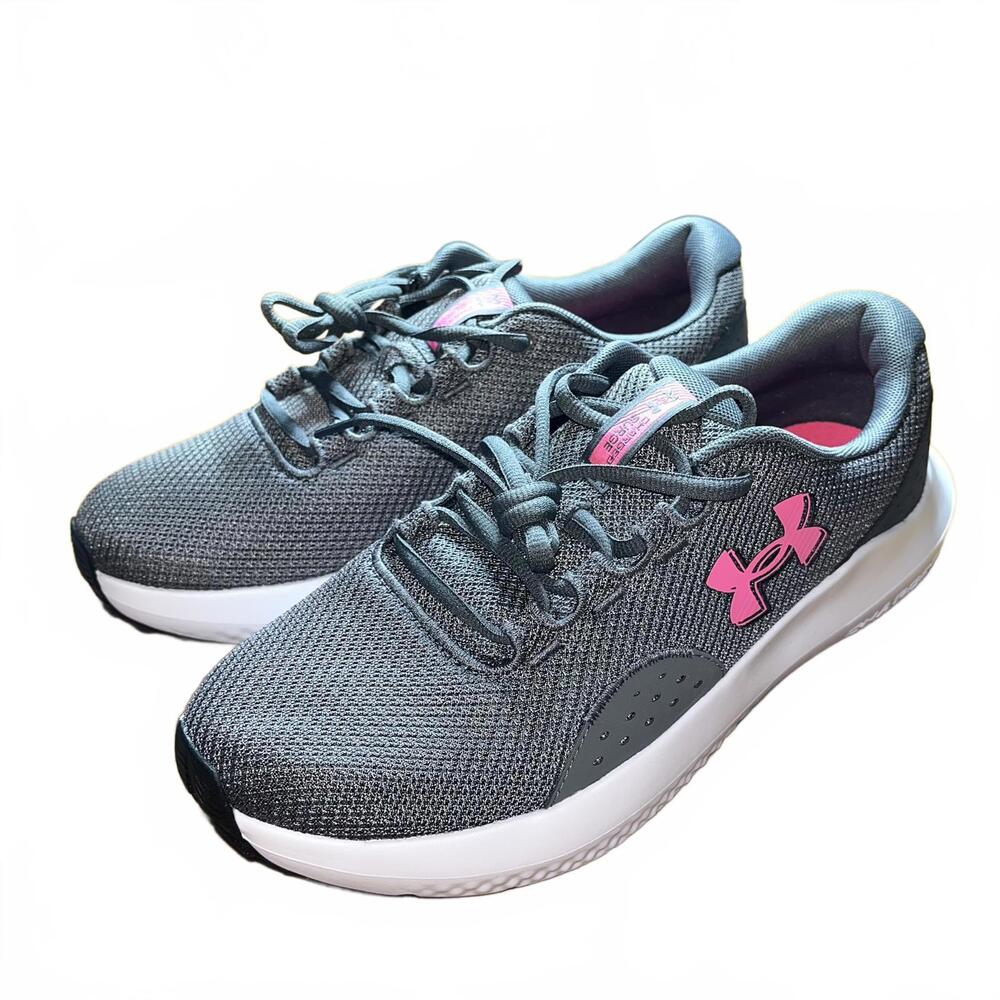 Under Armour Women's Charged Surge 4 Sneaker Shoes Gray White Pink Size 11 New - Picture 5 of 8